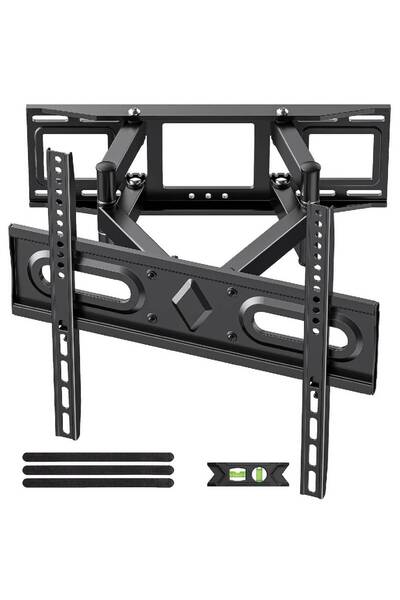 mount حامل جداري متحرك بالكامل للتلفزيونات من 32 إلى 70 بوصة، ذراعان مفصليان مزدوجان، إمكانية الإمالة والدوران