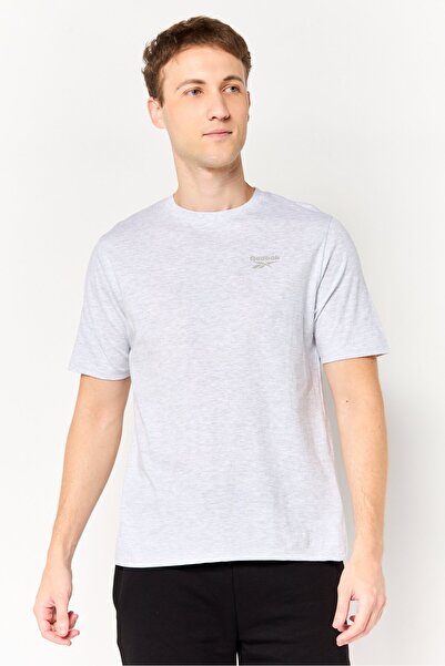 Reebok Men Sportswear Fit Short Sleeve Training T-Shirt, Light Grey