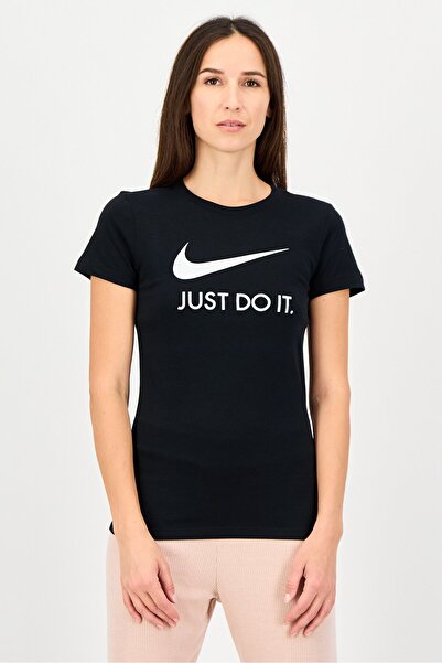 Nike Women Slim Fit Short Sleeve Training T-Shirt, Black