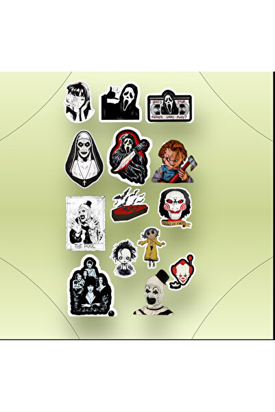 Limitless Design مجموعة ملصقات ذات طابع سينما الرعب - ملصق ديكور فني غامض مقاس 22 × 30 سم للكمبيوتر المحمول والخوذة