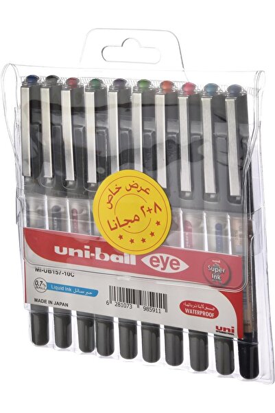 UNİ-BALL Liquid Ink Multi-Color Pen Set, 10 Pieces