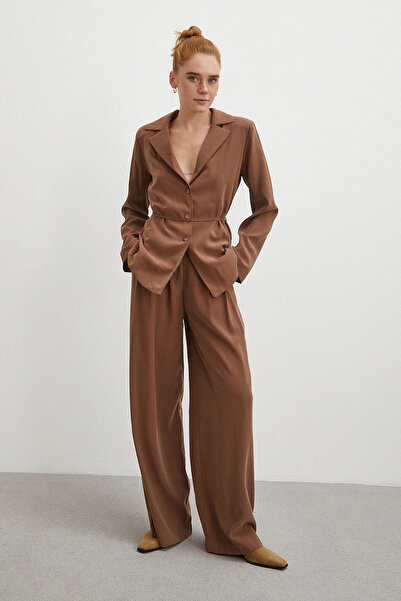 Never more Shirt Pants Modal Set Brown