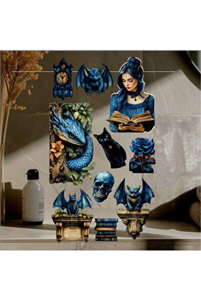 Limitless Design Gothic Fantastic Sticker Set – 22X30 cm Dark Fantasy Decorative Laptop & Helmet Sticker