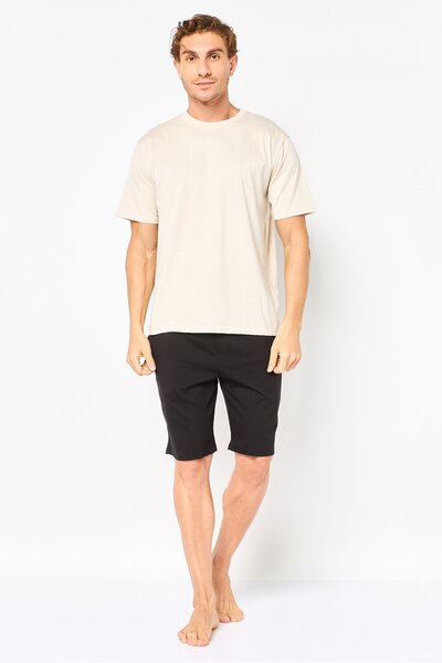 London Fog Men 2 Pcs Plain Short Sleeve T-Shirt And Shorts Sleepwear, Multicolor