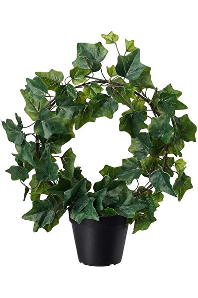 Margoun Artificial Ivy Wreath Topiary in Black Pot