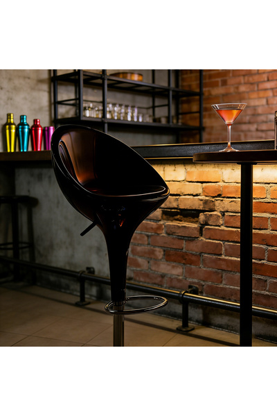 Bleco Chrome Base Bar Stool with Adjustable Height Footrest