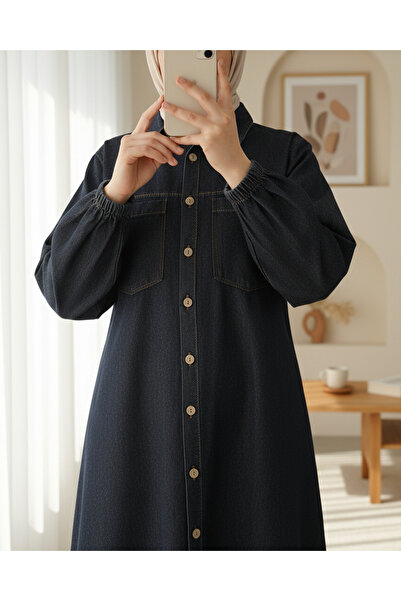 Modamorfo Φόρεμα τζιν με κουμπιά σε όλο το μήκος, ελαστικά μανίκια και τσέπες...