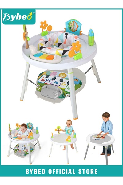 BYBEO نطاطة أطفال، كرسي هزاز قابل للتعديل للأطفال، طاولة أنشطة متعددة الوظائف...