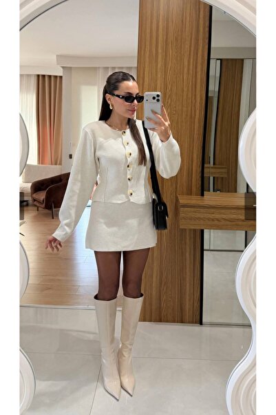 Abalı Yeni sezon kışlık triko 2li etekli takım Yumuşak yün Alhawi Lavesere model