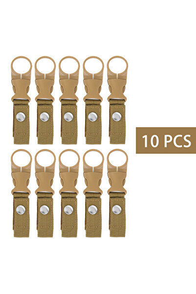 Choice مشبك حامل زجاجة ماء من نسيج TAN-10PCS، مصنوع من النايلون، مناسب للاستخ...