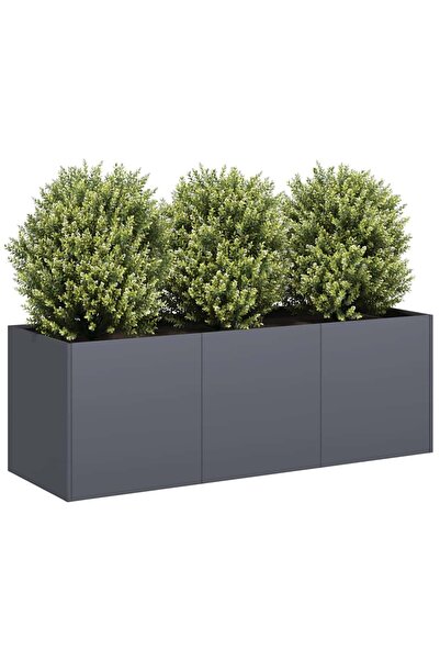 vidaxl وعاء زراعة بلون أنثراسيت، 120×40×40 سم، مصنوع من الفولاذ المدلفن على ا...