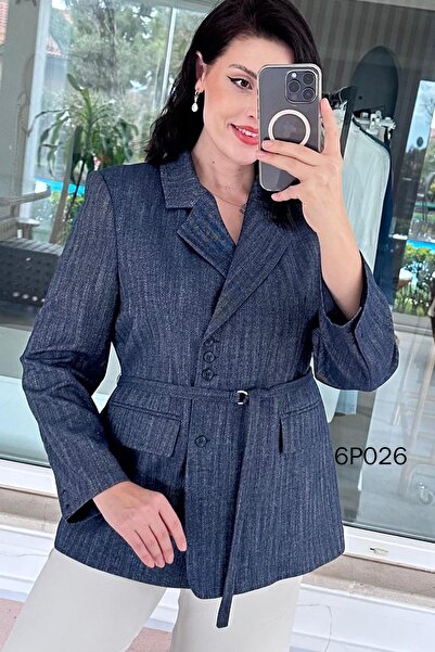 İnce Topuk Prive Series Waist-Tied Blazer Jacket 6P026