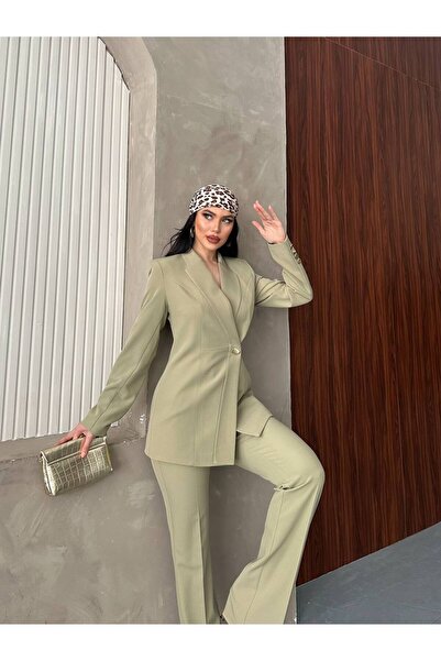 ZF BUTİK Tek Düğmeli Asimetrik Ceket Pantolon Takım
