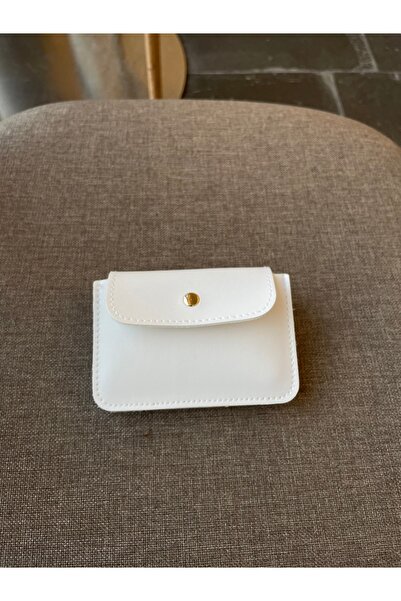 macsoo White Faux Leather Multi-Compartment Women's Card Holder Wallet - Functional Accordion Model Stylish Card Holder