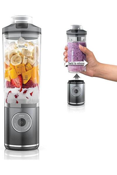 Generic خلاط شخصي لاسلكي محمول، كسارة ثلج، صانع عصائر، كوب مانع للتسرب