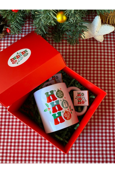 Hepsi Enteresan Chocolate Christmas Cup in a Box, Ho Ho Ho, New Year Gift