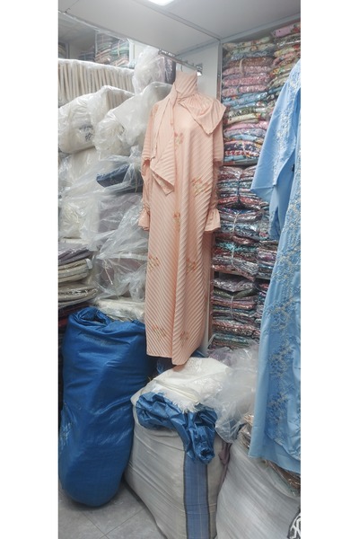 SALEH شرشف قطن بارد مريح فضفاض مع غطاء الراس