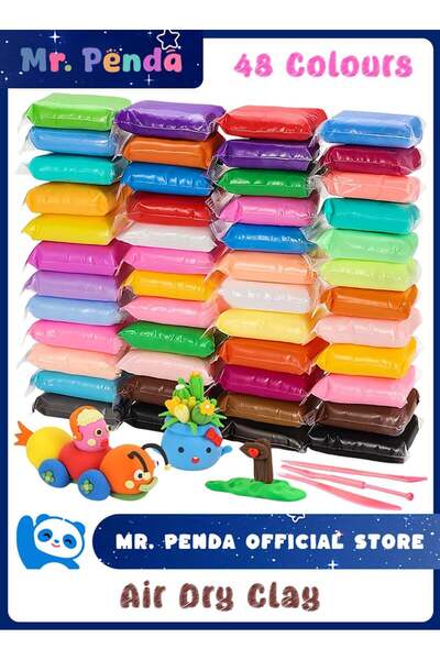Mr. Penda 48 Colors Plasticine with 3 Sculpting Tools, Air Dry Clay, Modeling Clay Kit, DIY Plastici