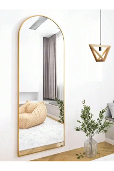 Tiokkss Arched Full Length Mirror Gold Aluminum Alloy Frame Wall Mounted for ...
