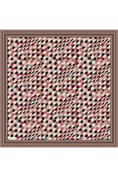 Pierre Cardin Brown 90X90 Silk Crepe Satin Scarf