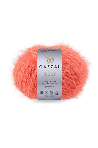Gazzal Teddy 40% μαλλί Merino 60% πολυαμίδιο – 50 g 150 m Πλεκτό νήμα που ανακουφίζει από τον άνεμο-6543-1 ΤΕΜ.