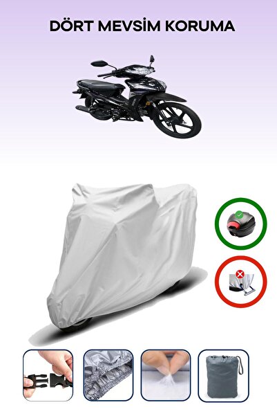 Breen Gray Rear Bag Compatible with King Motor Kr-50 Burn Compatible Motorcyc...