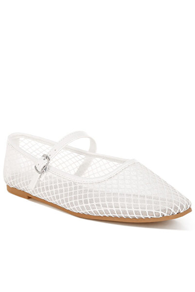 london Rag Women Mesh Mary Jane Flats in White