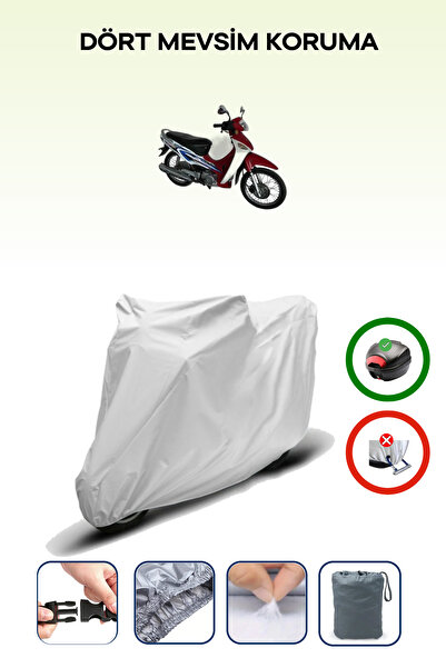 Breen حقيبة خلفية رمادية متوافقة مع غطاء محرك الدراجة النارية Yuki YK100-2H المتوافق مع غطاء المحرك