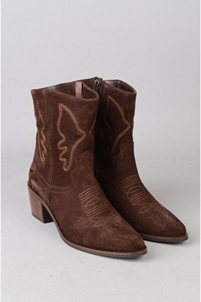 SEÇ KUNDURA SEÇ 1403 CIZME WESTERN DE FEMEI DIN PIELE AUTENTICA (Inaltime toc: 5,5 cm) MARO DE PIELE DE VACĂ