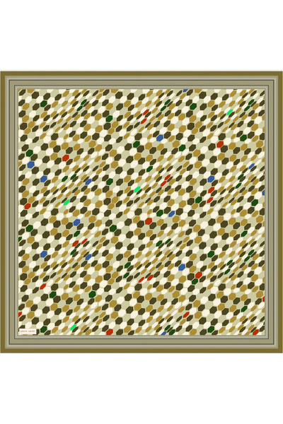 Pierre Cardin Coffee Melange 90X90 Silk Crepe Satin Scarf