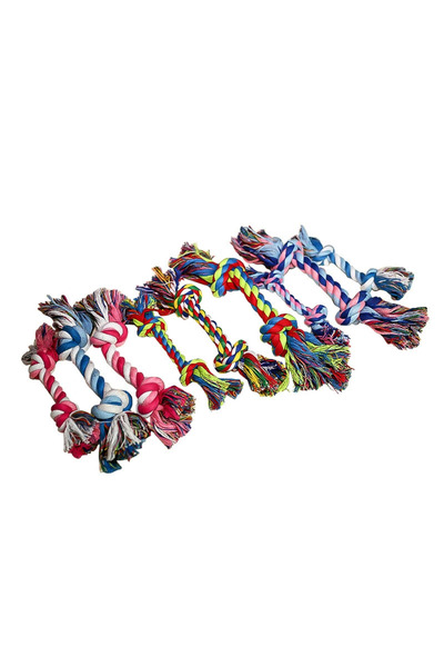 Choice لعبة كلاب قطنية ملونة مزدوجة العقدة، بطول 23 سم، بألوان عشوائية، حبل م...