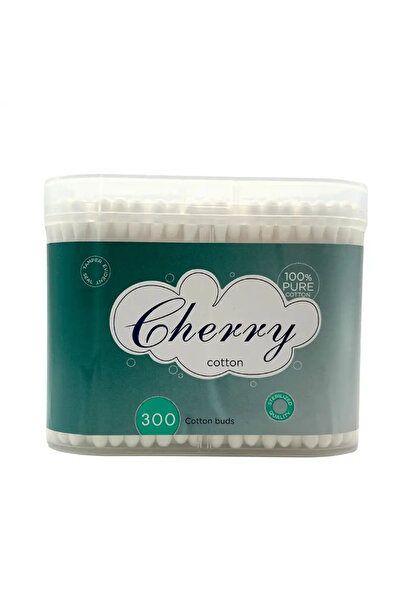 Cherry 100 percent Pure Cotton Buds In Plastic Stem Round Thick And Double Ti...