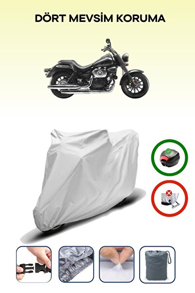 Breen Gray Rear Bag Compatible Rks Cruiser 250 Compatible Motorcycle Tarpauli...