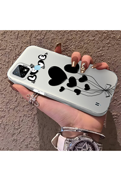 ucuc جراب هاتف من السيليكون المحمي بنمط بالون القلب المتوافق مع هاتف Realme C21