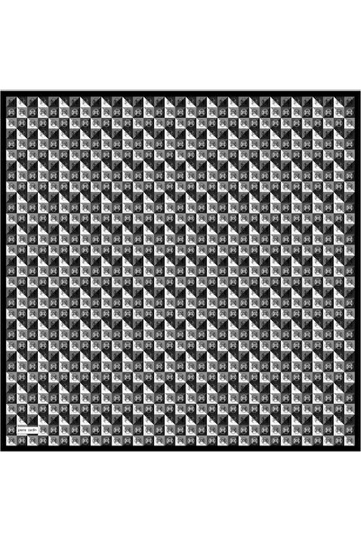 Pierre Cardin Black 90X90 Silk Twill Scarf