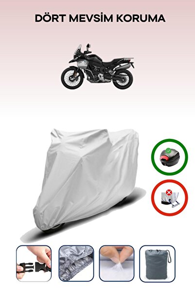 Breen حقيبة خلفية رمادية متوافقة مع غطاء محرك الدراجة النارية BMW F 900 GS Adventure المتوافق مع الدراجات النارية