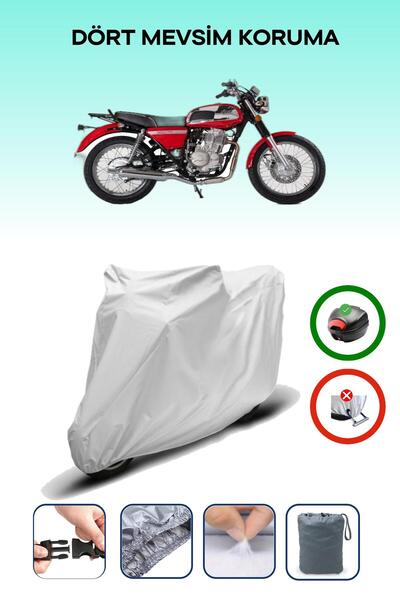 Breen حقيبة خلفية رمادية متوافقة مع Jawa CZ 350 غطاء محرك دراجة نارية متوافق