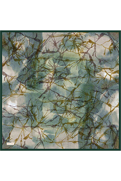 Pierre Cardin Yeşil 90X90 İpek Twill Eşarp