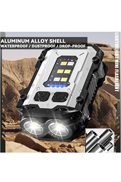 Saharaz مصباح يدوي صغير قابل لإعادة الشحن، يُعلق على سلسلة المفاتيح، بقوة إضاءة فائقة تبلغ 1000 لومن