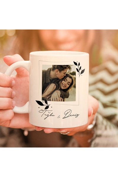 Hediyesepeti Fotoğraf ve İsim Baskılı Hediye Porselen Kahve Kupası