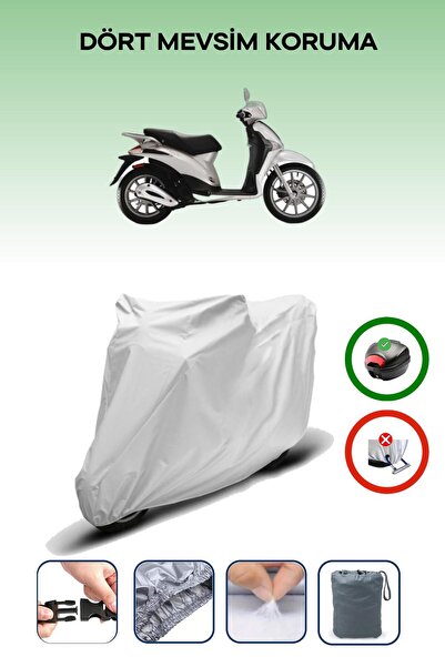 Breen Gray Rear Bag Compatible Piaggio Liberty 200 Compatible Motorcycle Tarp...