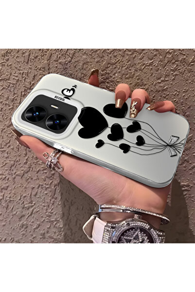 ucuc جراب هاتف من السيليكون المحمي بنمط بالون القلب المتوافق مع هاتف Realme C55