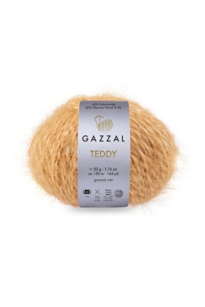 Gazzal Teddy 40% Merino Wool 60% Polyamide – 50 g 150 m Πλεκτό νήμα που ανακουφίζει από τον άγχος-6539-1 ΤΕΜ.