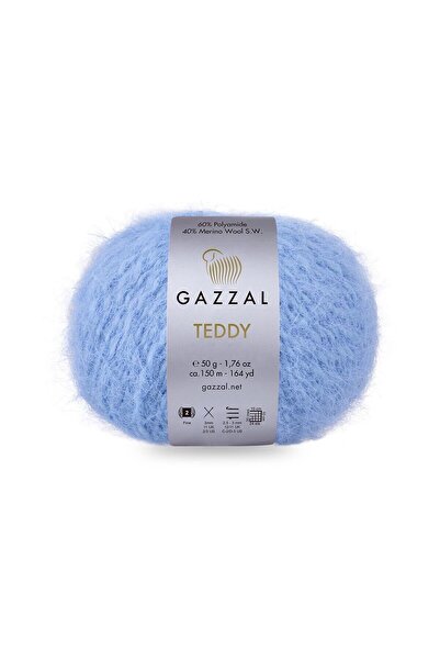 Gazzal Teddy 40% Merino Wool 60% Polyamide – 50 g 150 m Πλεκτό νήμα που ανακουφίζει από τον άγχος-6561-1 ΤΕΜ.