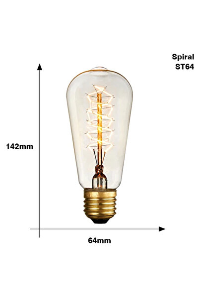 Choice Dimmable 220V ST64 Spirai Retro Vintage Edison Bulb ST64 G80 G95 T10 T...