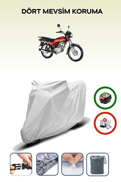 Breen حقيبة خلفية رمادية متوافقة مع غطاء محرك الدراجة النارية المتوافق مع هوندا CGL 125