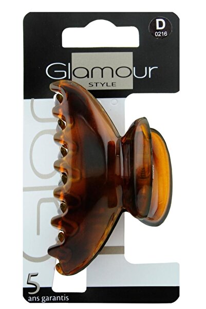 Intervion جلامور - مشبك شعر بني كبير الحجم