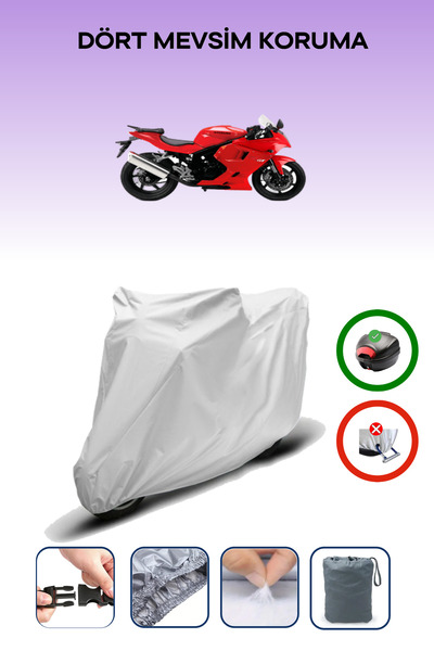 Breen Gray Rear Bag Compatible Kanuni Gt 250 R Compatible Motorcycle Tarpauli...