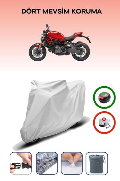 Breen Gray Rear Bag Compatible with Ducati Monster 821 Compatible Motorcycle Tarpaulin Motor Cover