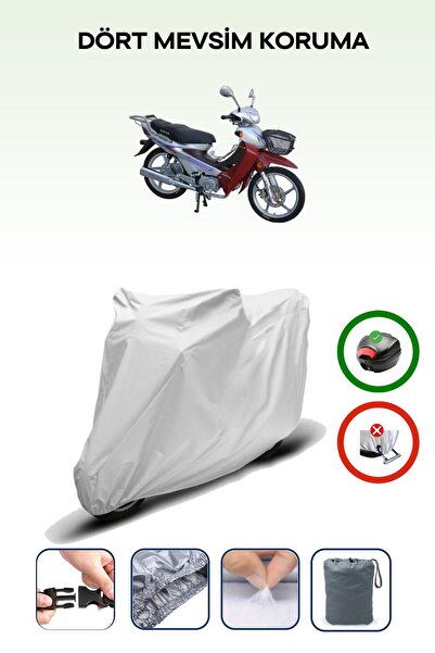 Breen Gray Rear Bag Compatible Asia as 110-8 Compatible Motorcycle Tarpaulin ...